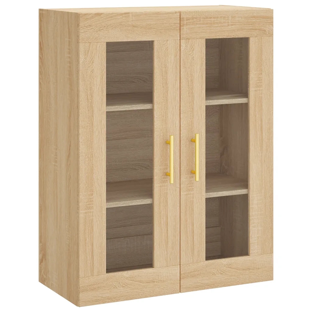Elegante e pratico pensile da parete 69,5 x 34 x 90 cm design contemporaneo legno composito rovere Sonoma 02_0048619