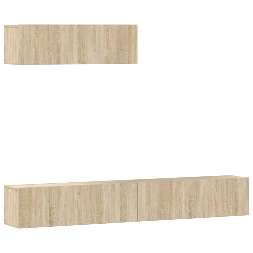 Set di Mobili Porta TV 3 pz-Set di 3 Credenza per TV Rovere Sonoma in Legno Multistrato 269546