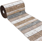 Tappeto Cucina 52x110 cm Bordato Tessitura Piatta Bagno Camera Corridoio Stile Legno Parquet Tortora