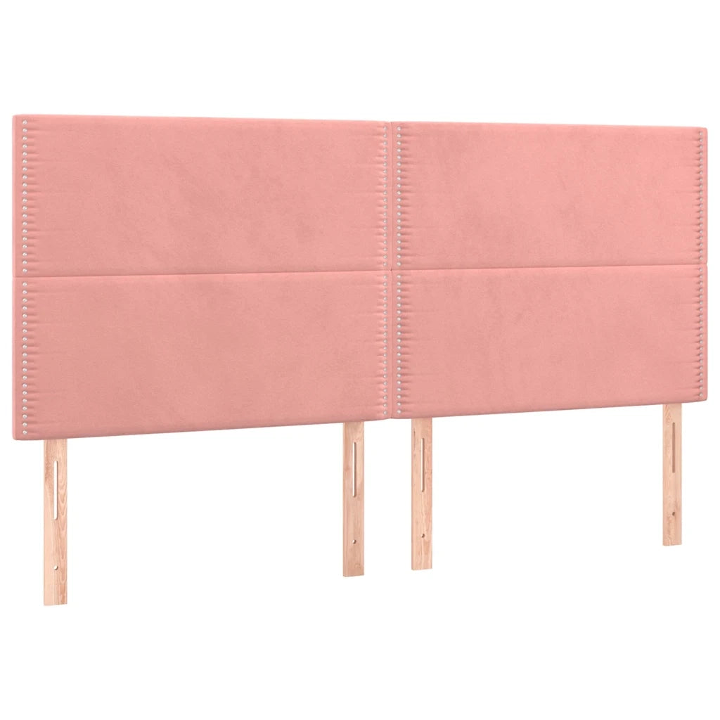 Giroletto a Molle con Materasso Rosa 200x200 cm in Velluto 3129176