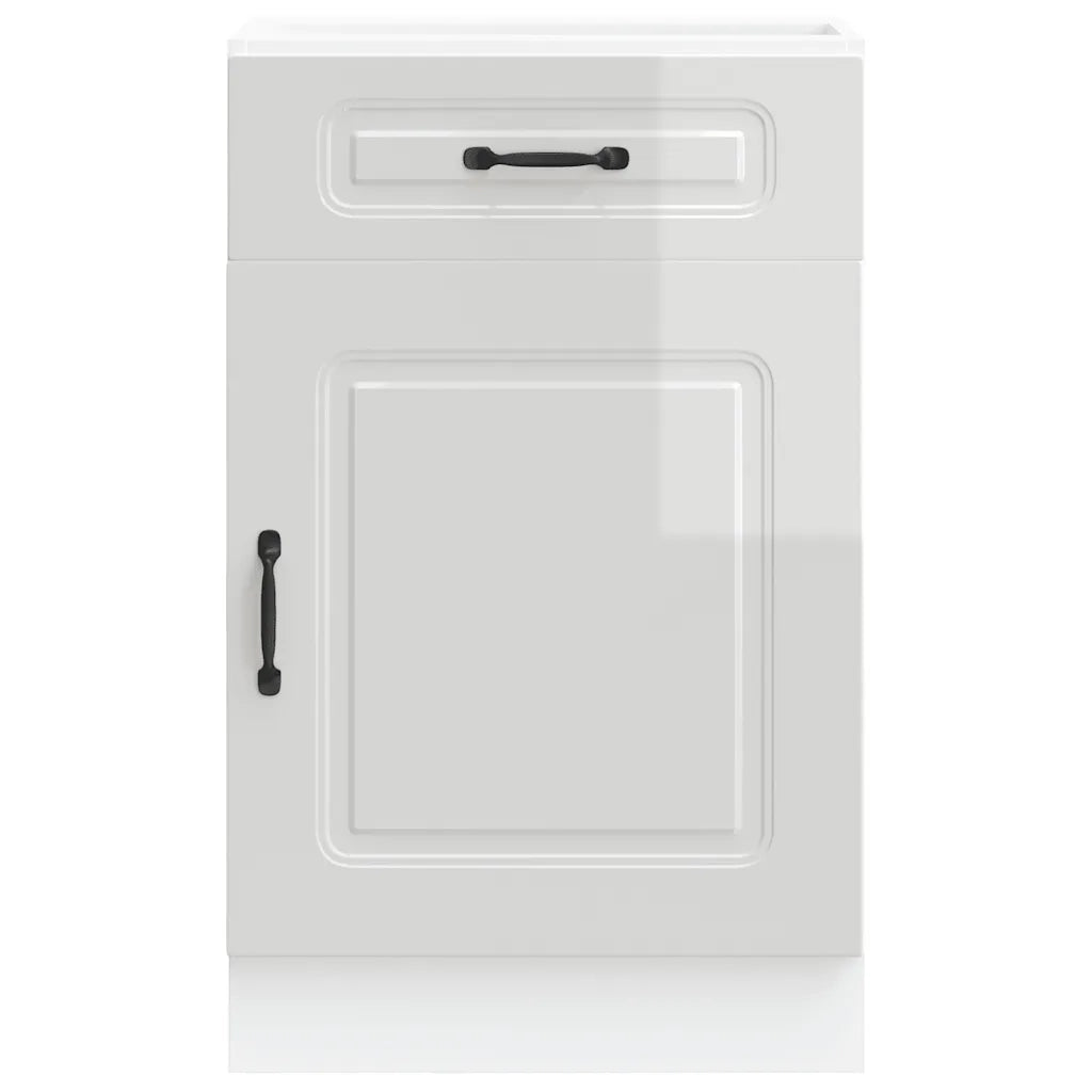 Mobile da cucina Kalmar 50 x 46 x 81,5 cm ampio spazio contenitivo piedini regolabili legno composito bianco lucido 02_0049902