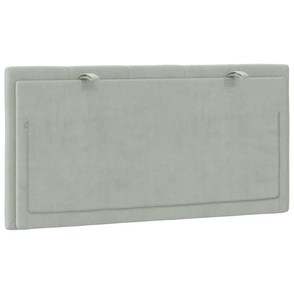 Coussin de tête de lit Hanko gris clair 100 cm velours