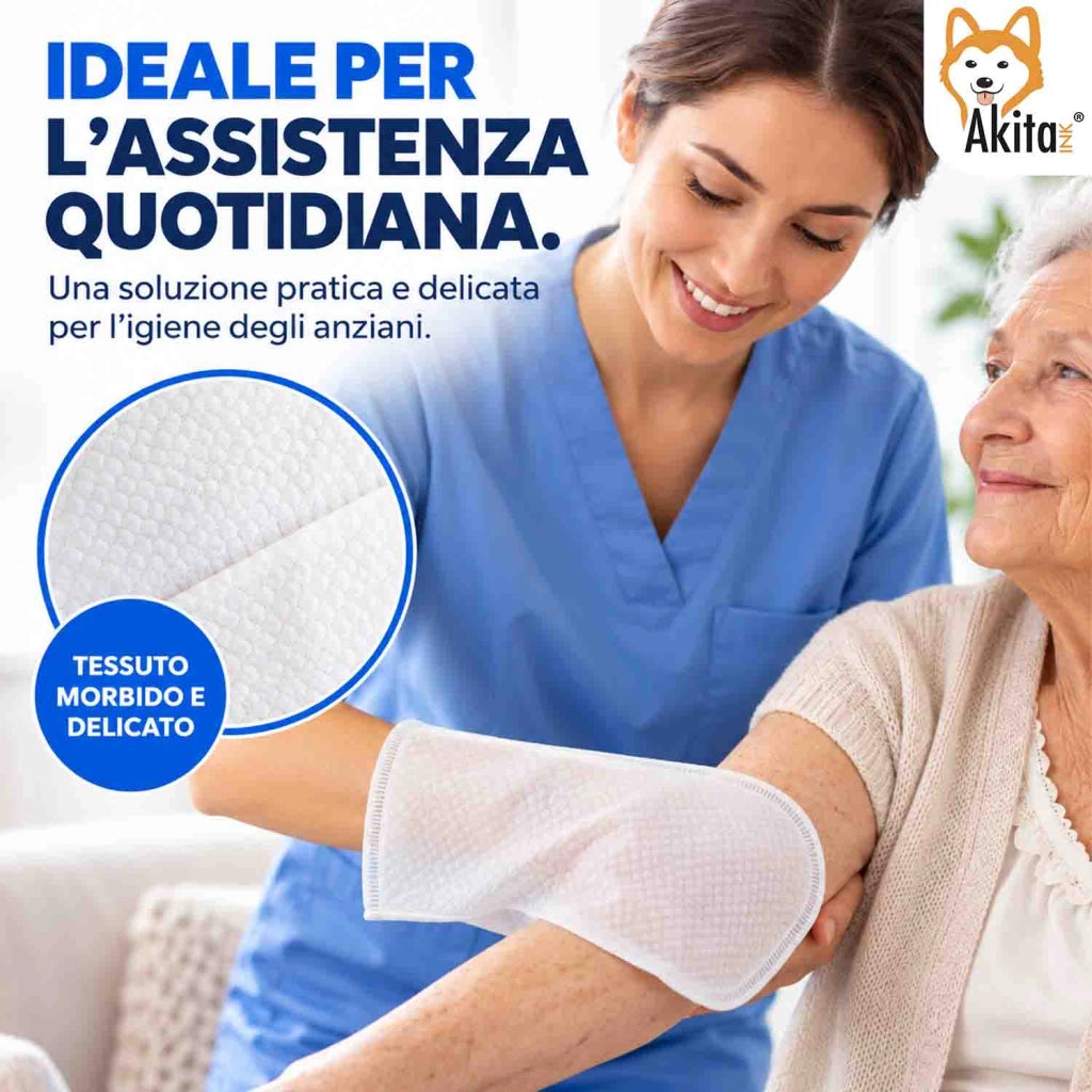 Akitaink Guanto Saponato Aloe e Camomilla 24 Manopole 2 Pack