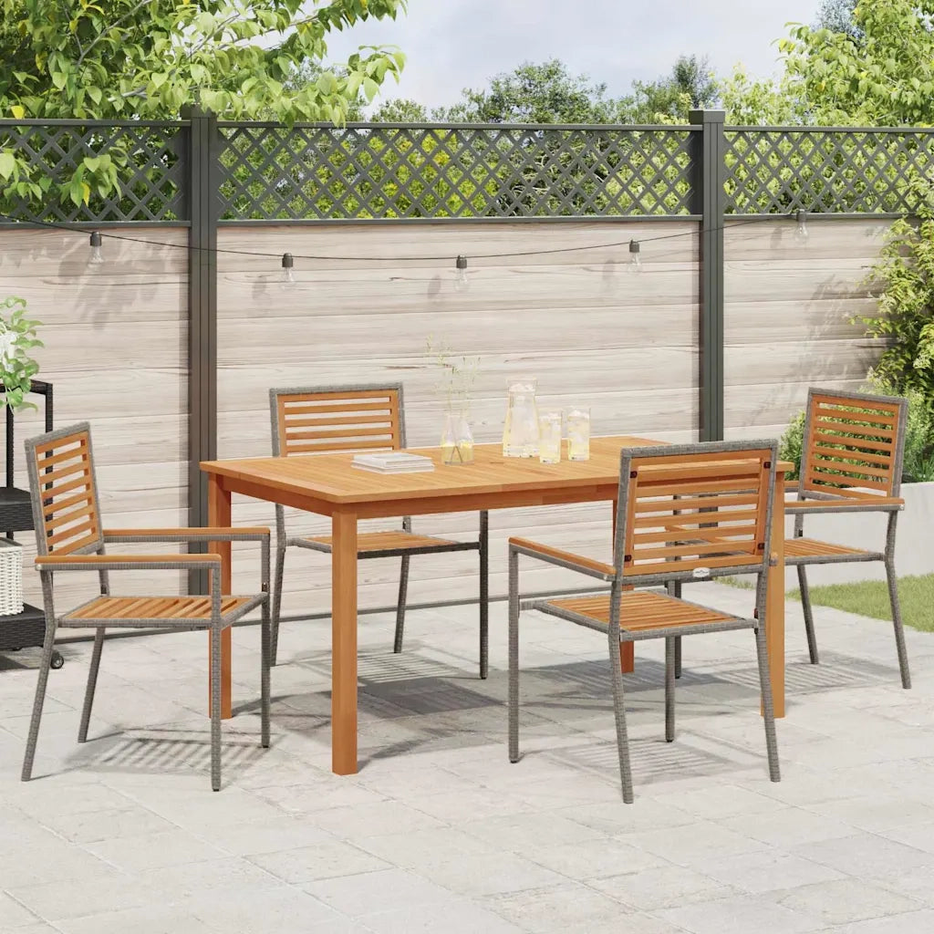 Set da Pranzo per Giardino 5 pcs Grigio