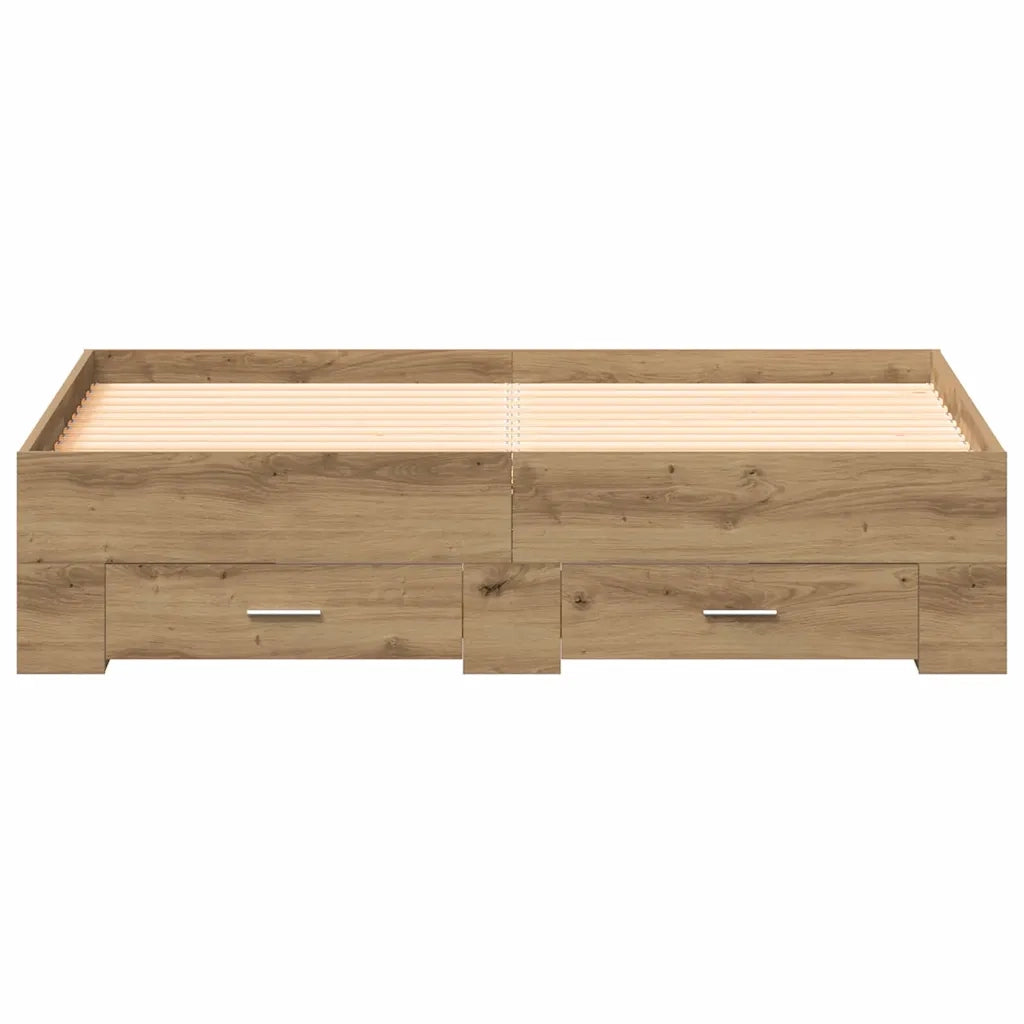 Letto matrimoniale | Letto per adulti | Struttura del letto Rovere artigianale 135 x 190 cm