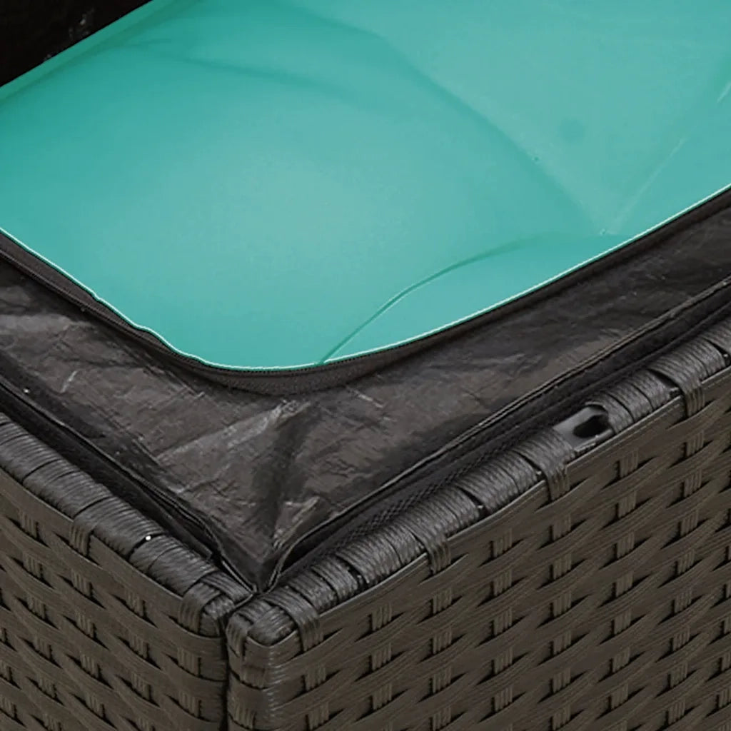 Set Divani da Giardino 6 pz con Cuscini Nero in Polyrattan 3255966