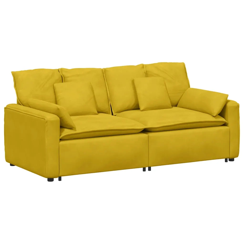 Divano Modulare con Cuscini Giallo 3321135