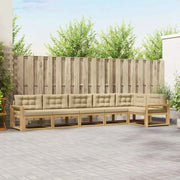 Set di divani da esterno 4 pz Bianco e Beige Poliestere 3386522