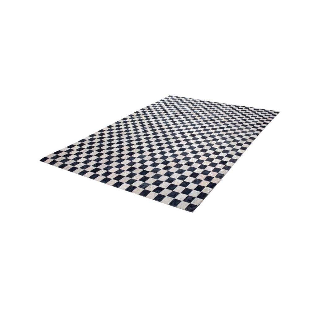 Tappeto Patchwork in Pelle Rocket 200 Argento e Grigio