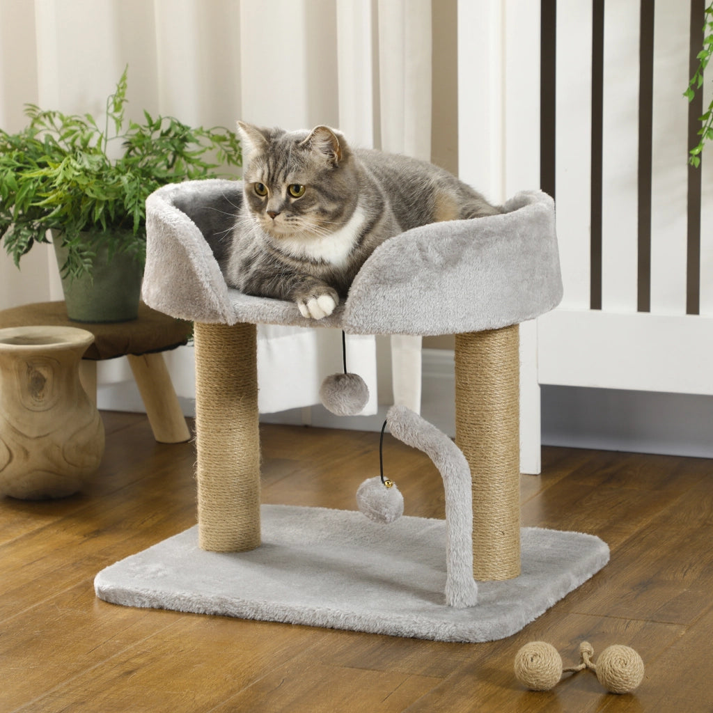Albero tiragraffi per gatti con piattaforma ¨C Xylo ¨C Grigio 42 cm