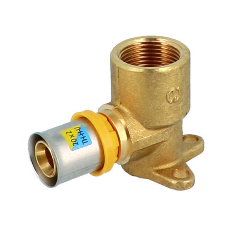 ATTACCO A MURO CON FLANGIA 3 FORI A PRESSARE PER MULTISTRATO- 3/4 x 20- GF- pezzi 1