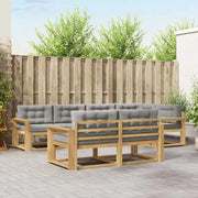 Set di divani da esterno 6 pz Bianco e Grigio Chiaro Poliestere 3386590