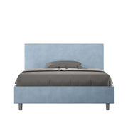 Letto Matrimoniale Francese 150x210 cm con Rete Adele Azzurro
