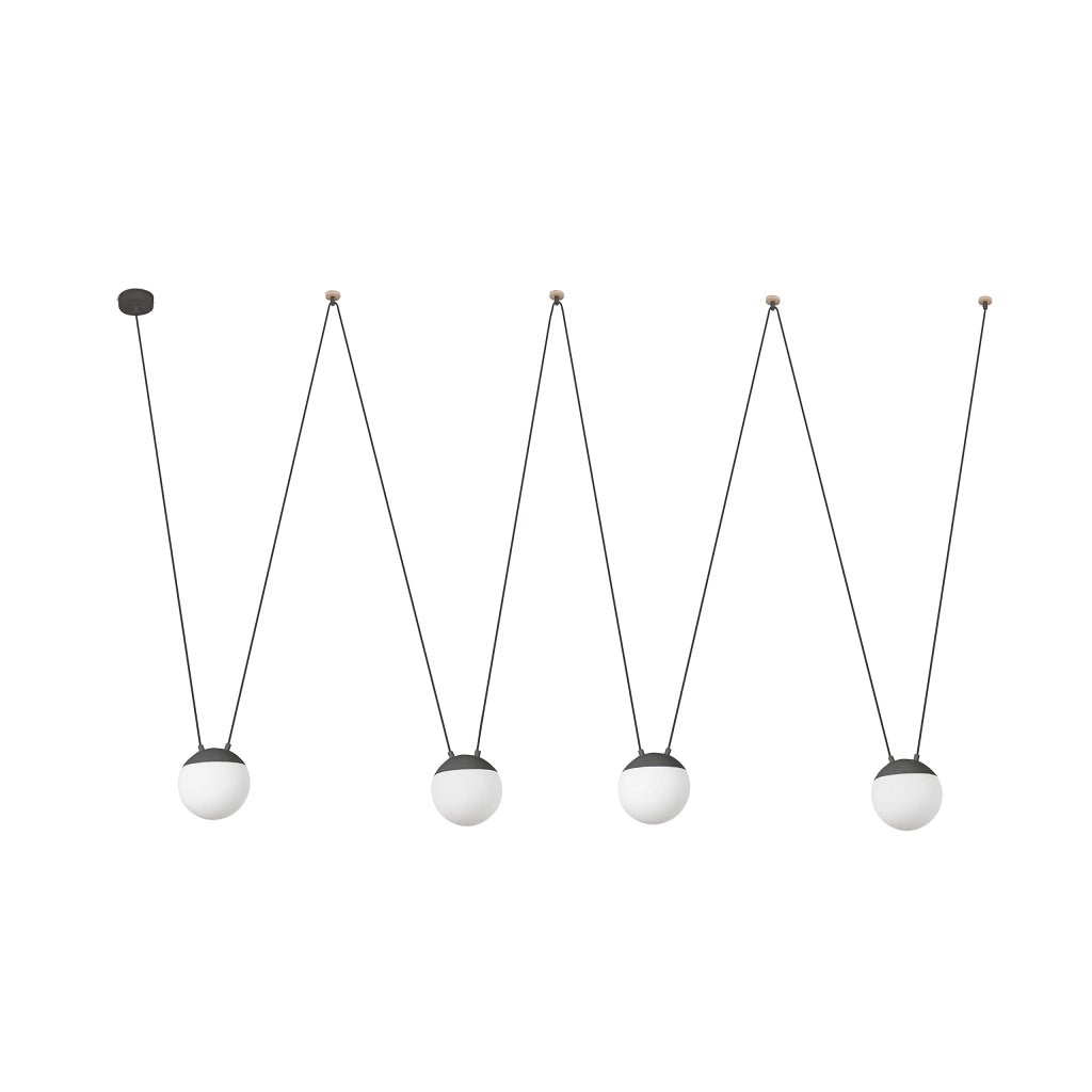 Faro Barcelona 28376-4L - MINE SPACE 4L Sospensione grigia