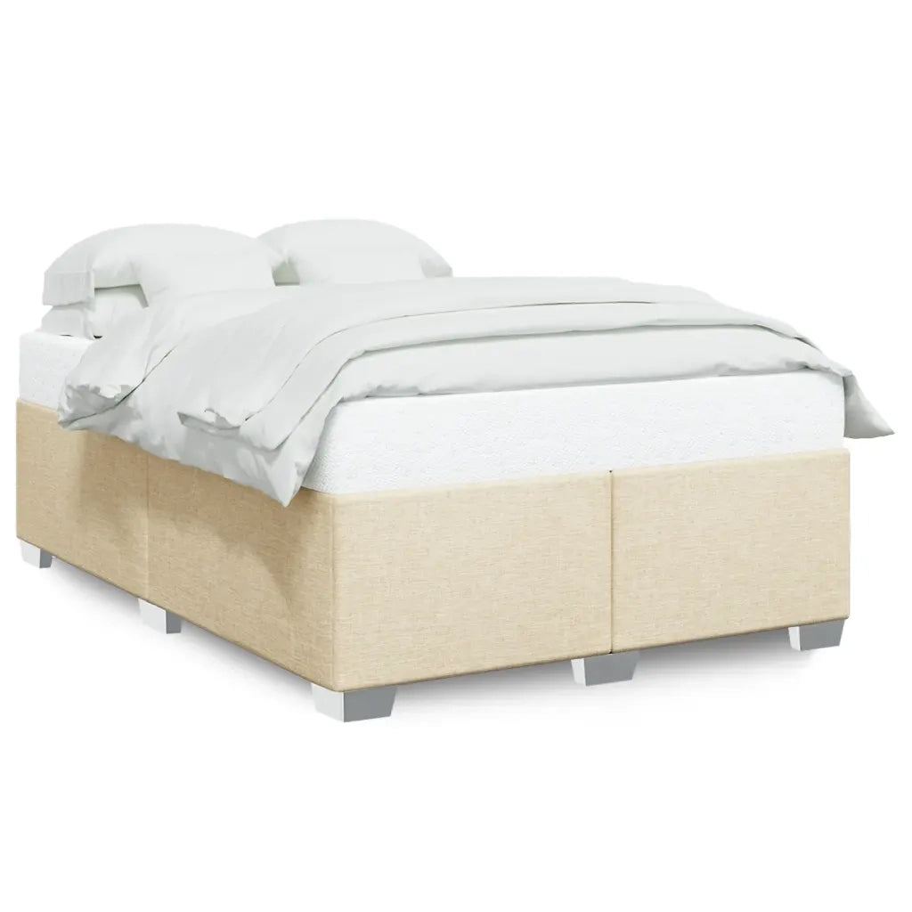 Letto matrimoniale | Letto per adulti | Giroletto senza Materasso Crema 160x200 cm in Tessuto