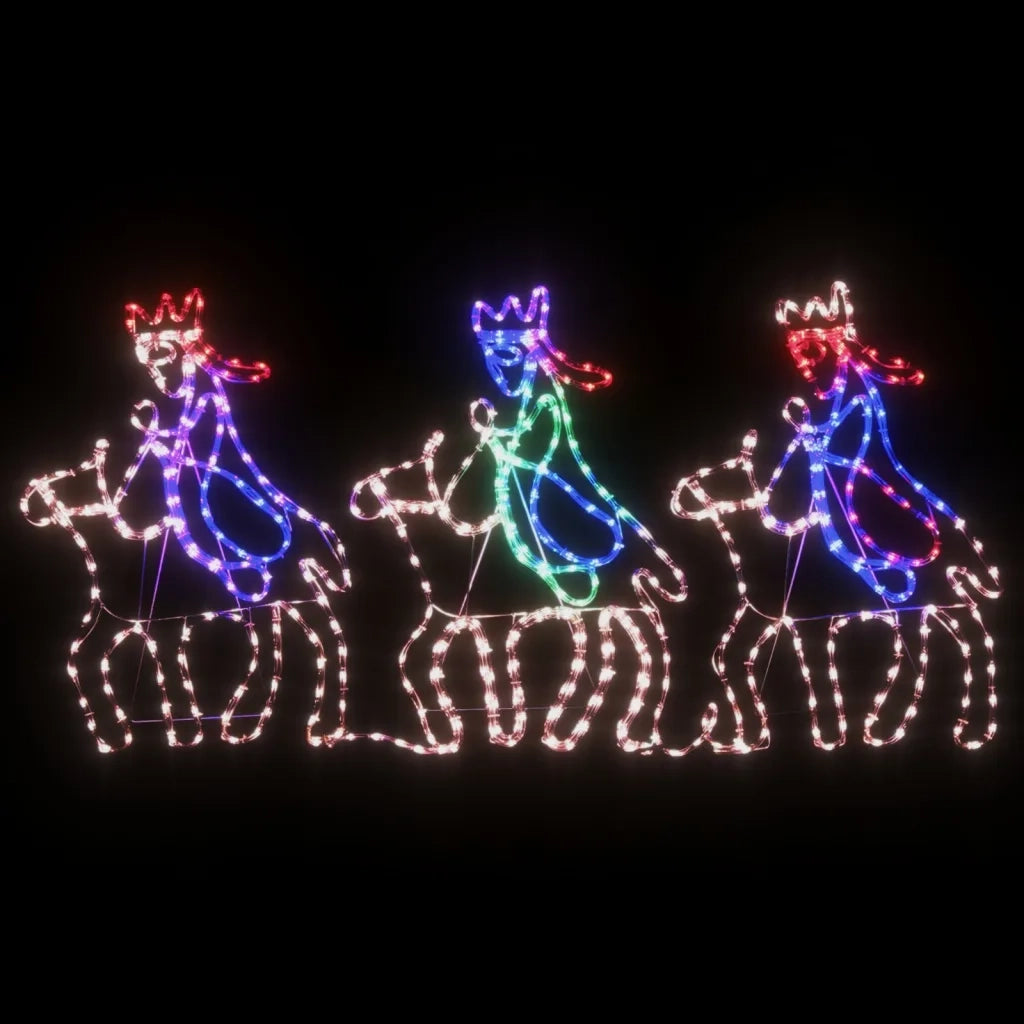 Figura di Natale dei Tre Re Magi-Decorazioni natalizie con 504 LED 70x50 cm