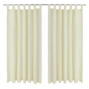 Tende Micro-Raso Crema 2 pezzi con Occhielli 140 x 245 cm 130358
