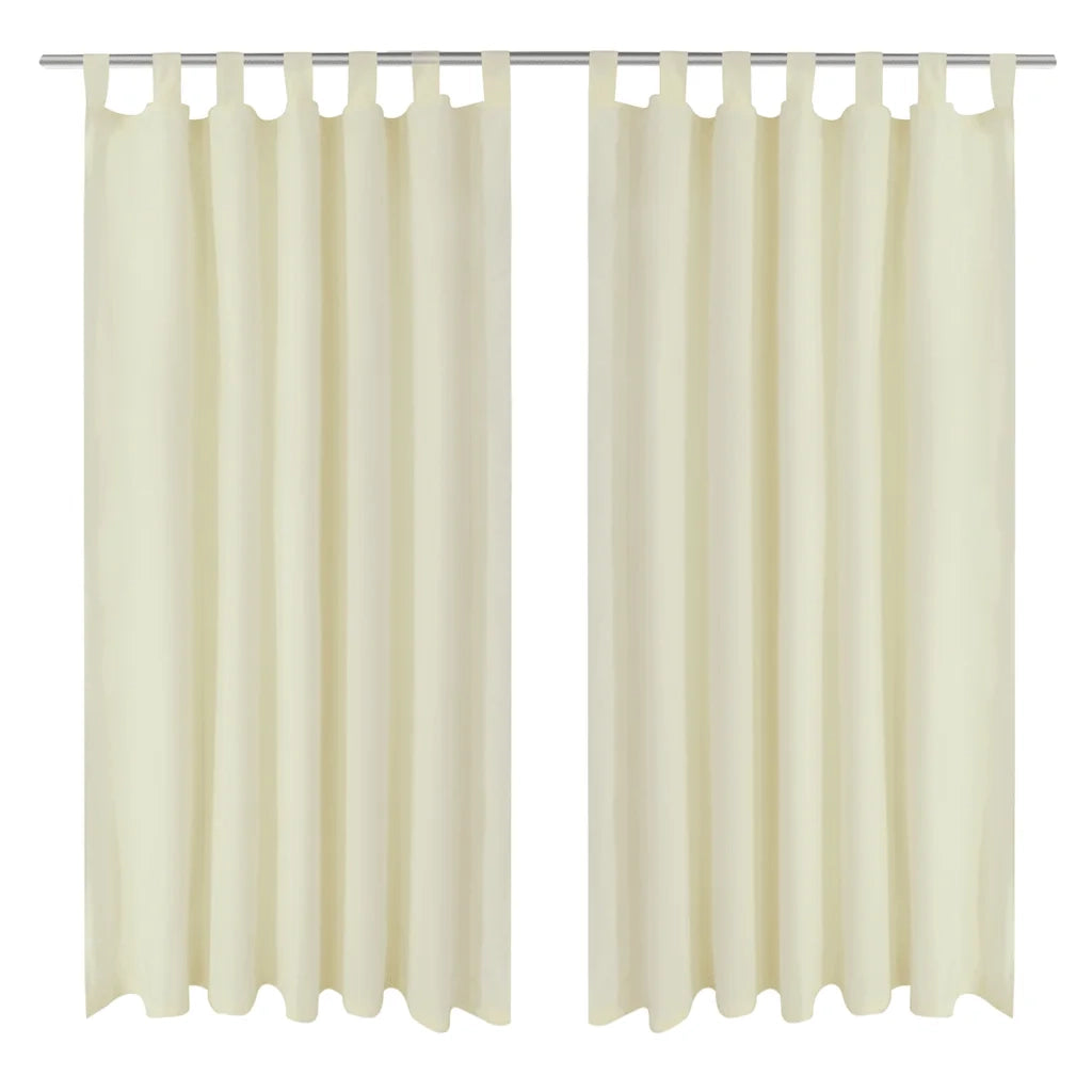 Tende Micro-Raso Crema 2 pezzi con Occhielli 140 x 245 cm 130358