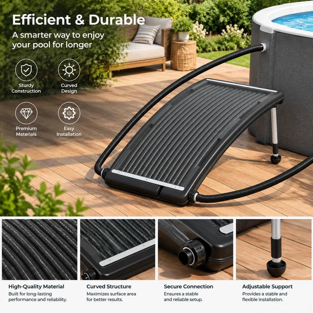 Curved Solar Heating Panel For Pool 110x65 Cm