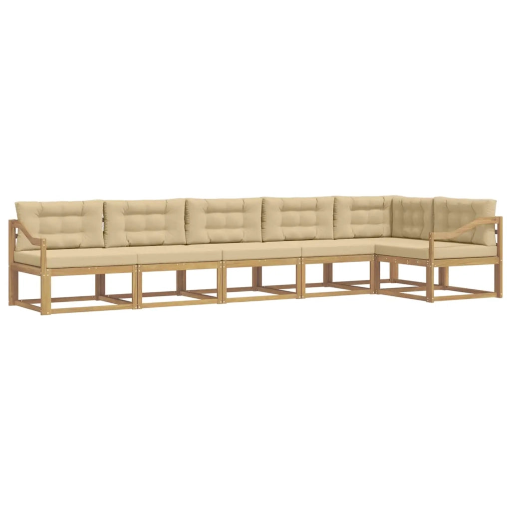 Set di divani da esterno 4 pz Bianco e Beige Poliestere 3386532