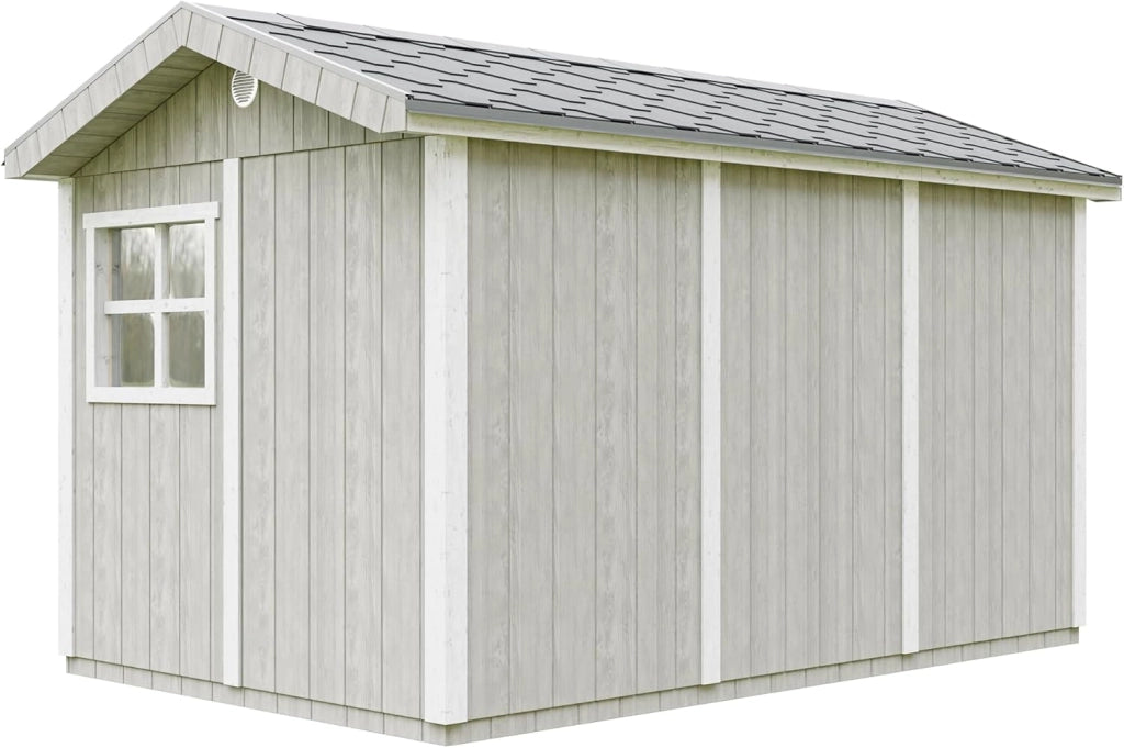 Casetta da giardino di qualit? premium 8,68 m² - H252x250x412 cm - Timbela M914-TUNDRA GREY