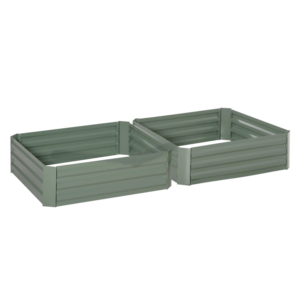 FIORIERA Set da 2 pezzi 100x100x30 cm Acciaio Verde per esterni