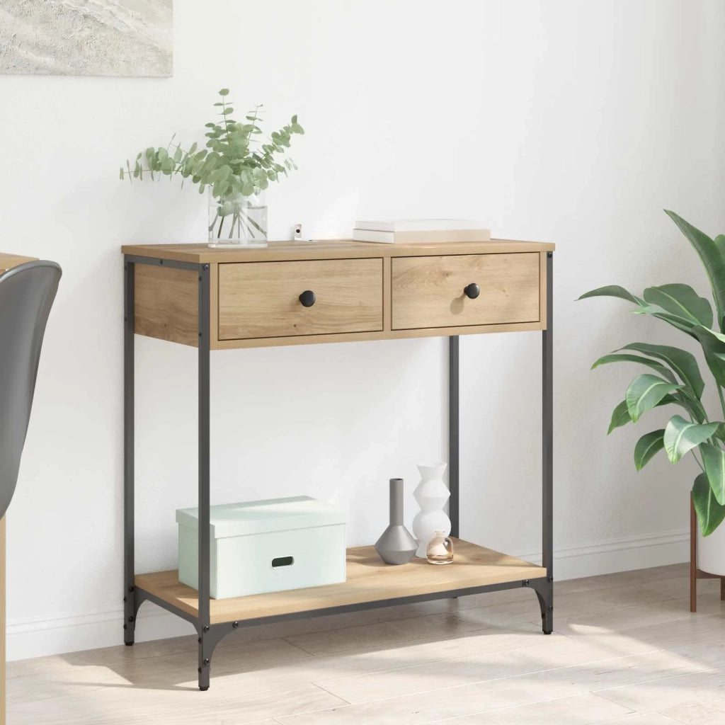Table console Chêne artisanal 75 x 34,5 x 75 cm