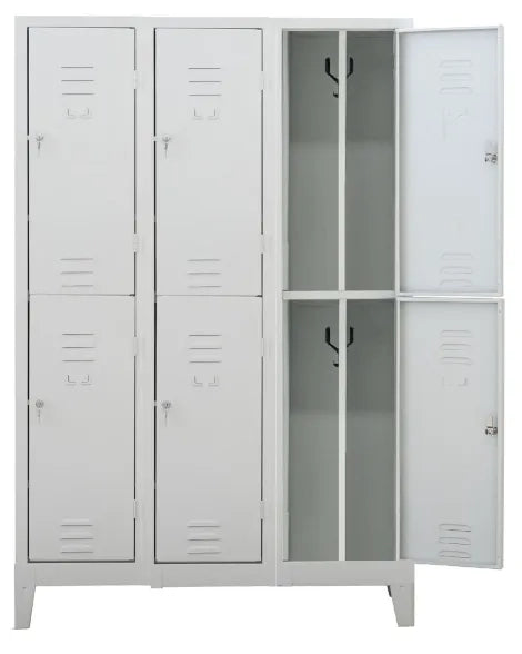 Armadio metallico multispogliatoio sovrapposto a norma ASL a 6 posti cm. 101x33x180h