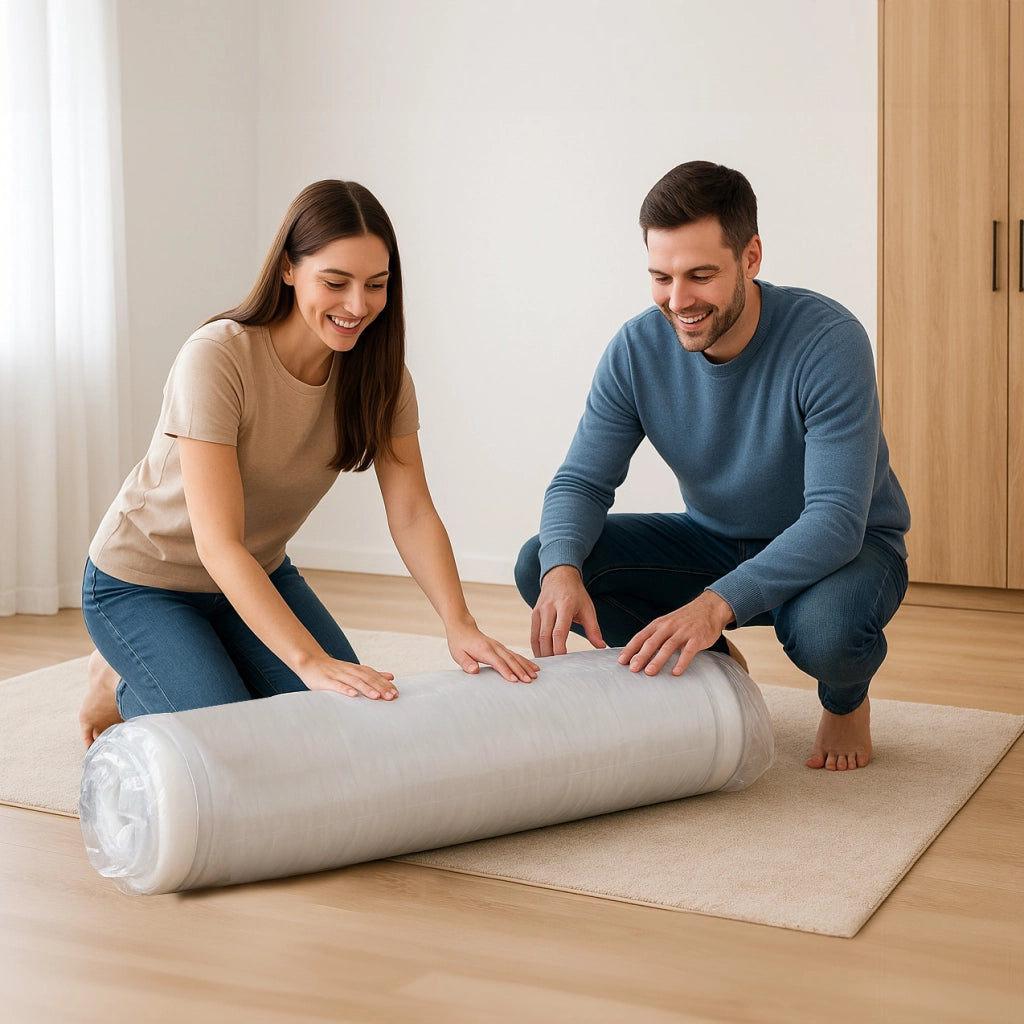 Materasso Piazza e Mezzo per Divano Letto 120x200 h 12 cm. Materassino alla Francese Pieghevole Schiuma Ortopedico. Rivestimento Cotone Fresco e Traspirante.