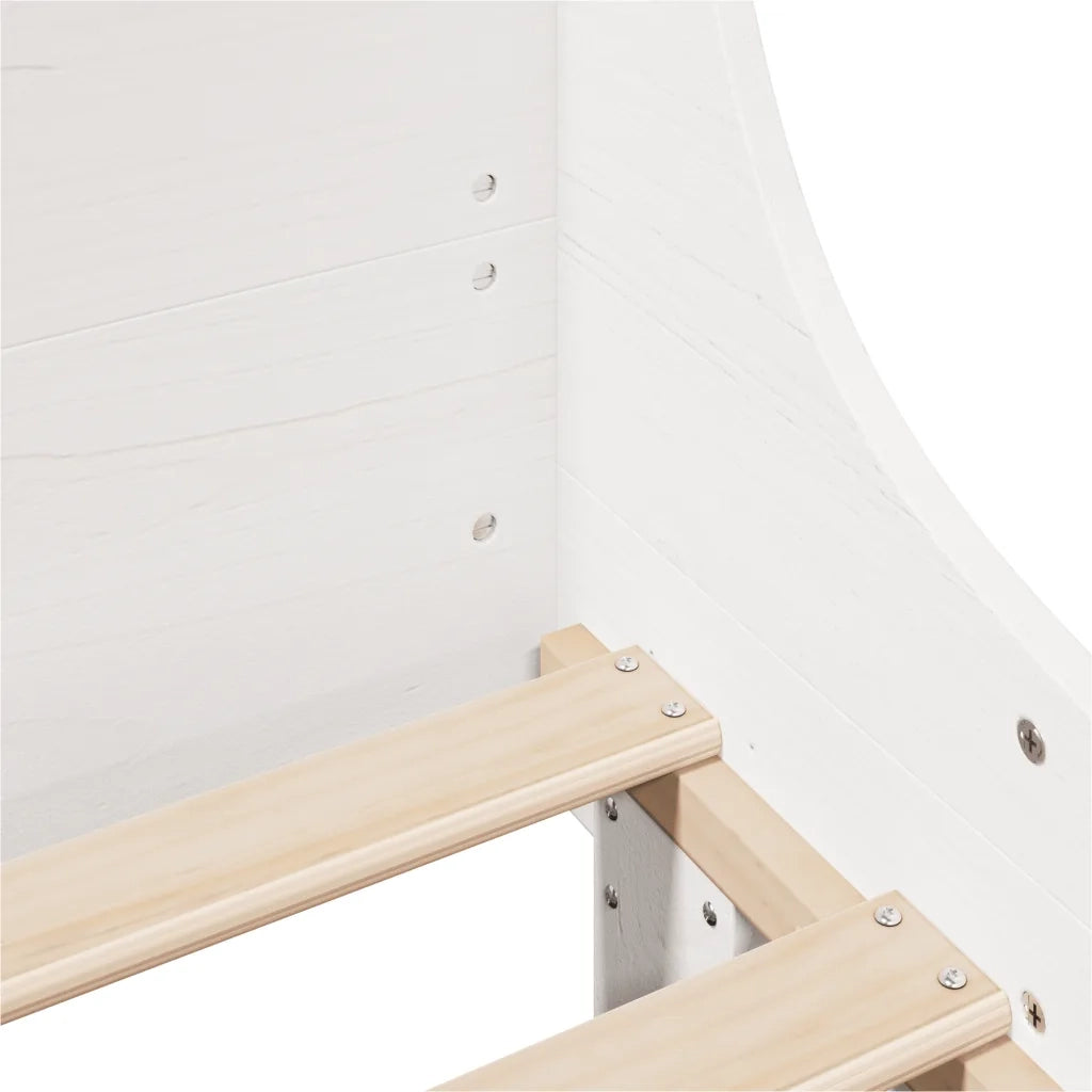 Letto senza Materasso-Struttura Letto Bianco 90x200 cm Legno Massello di Pino 738863