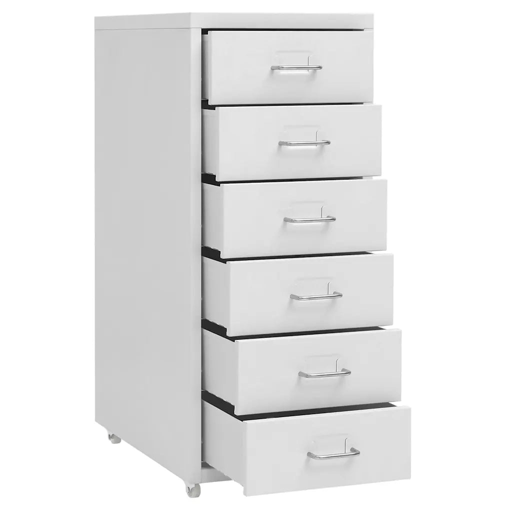 Schedario Mobile Grigio 28x41x69 cm in Metallo 335917