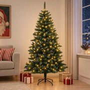 Albero di Natale Artificiale con Rami Pieghevoli 120 cm 150 LED 3465519
