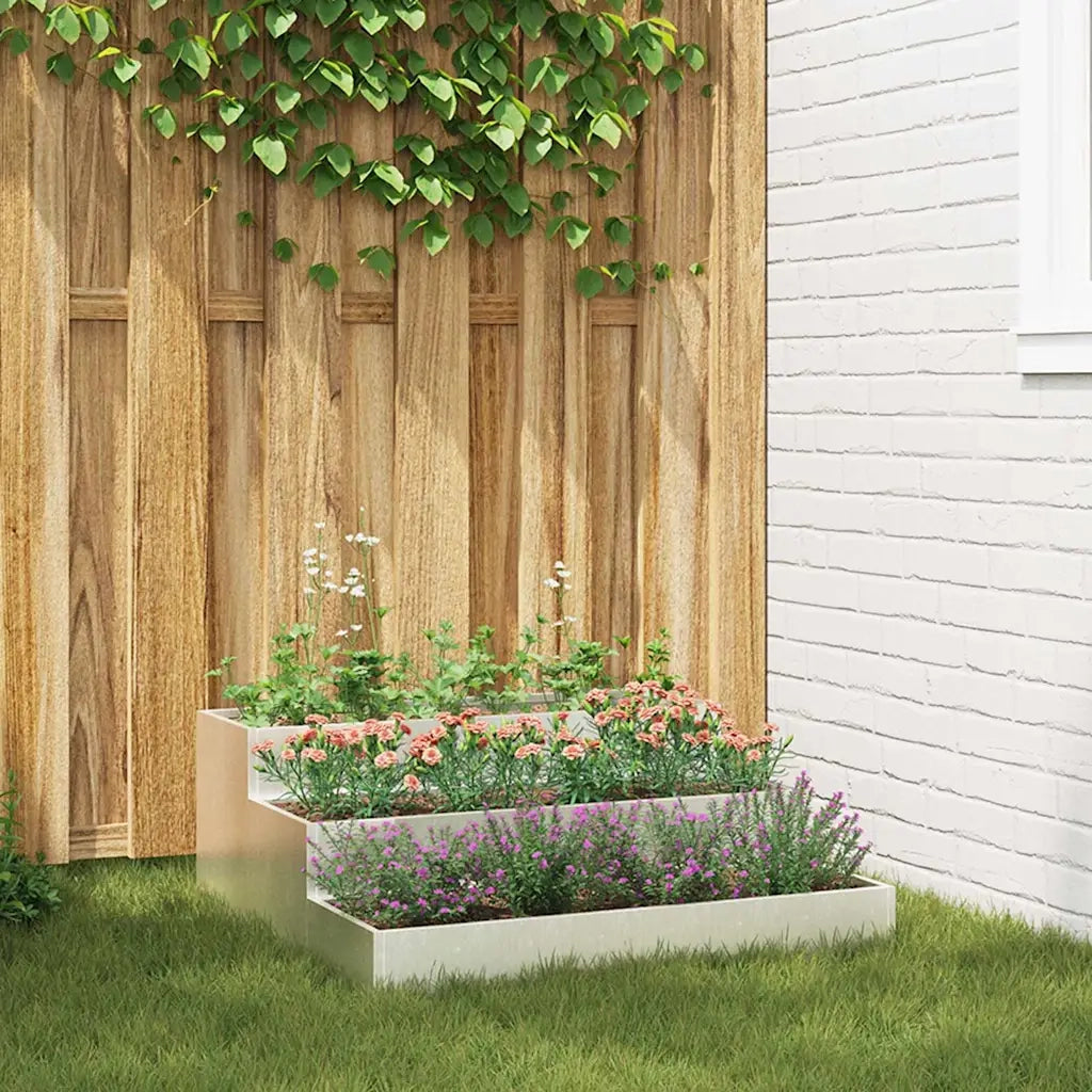 Vaso da giardino Argento 90 x 90 x 35 cm Acciaio inossidabile