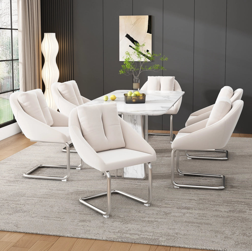 SEDIE in velluto Beige Set da 4 pezzi