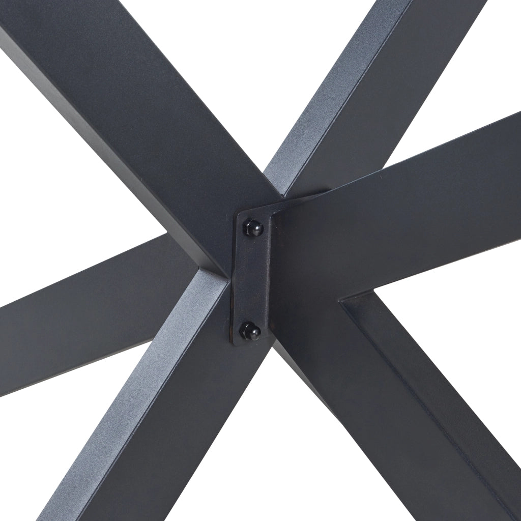 Gamba Centrale Oberau a Forma Stella per Tavolo Fai da te 120 x 68 x 71 cm Acciaio Nero [en.casa]
