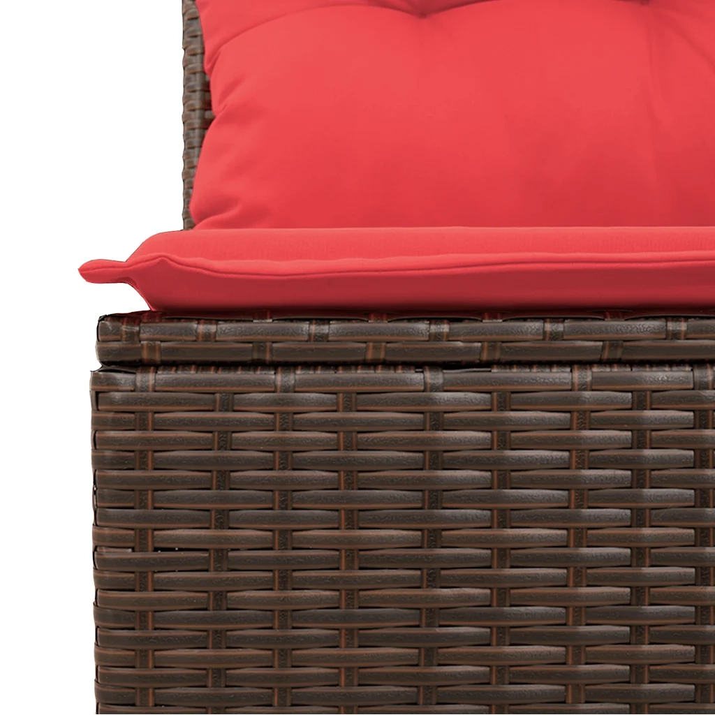 Set Divani da Giardino 9 pz con Cuscini Marrone in Polyrattan 3269304
