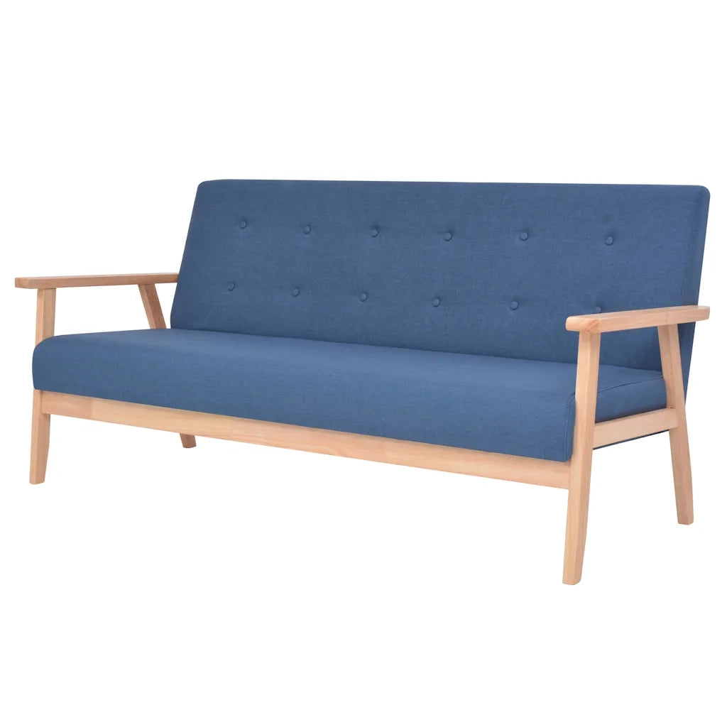 Divano a 3 Posti in Tessuto Blu 244656
