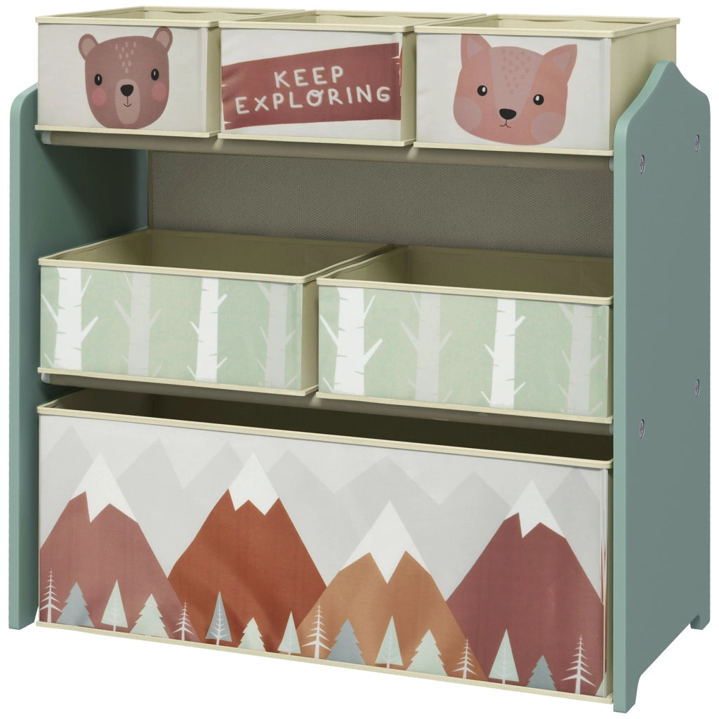 Organizzatore Giocattoli per Bambini ¨C zephmum ¨C Verde 63x30x66 cm