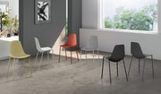 Sedia Frida Design Moderno in Polipropilene con Gambe in Metallo - Seduta Ergonomica per Arredo Interni Casa Ufficio - Grigio Chiaro