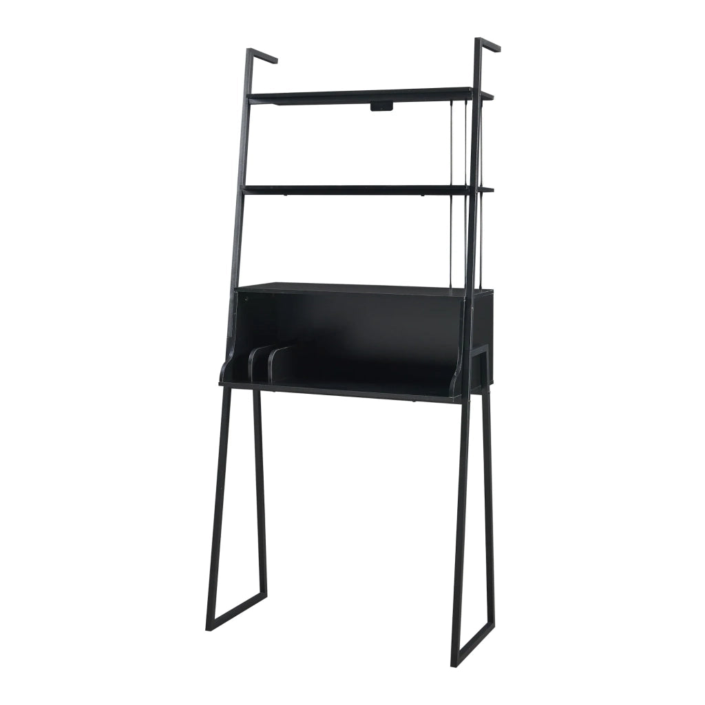 Set di 2 mobili con scrivania e mobile TV nero 03_0009363