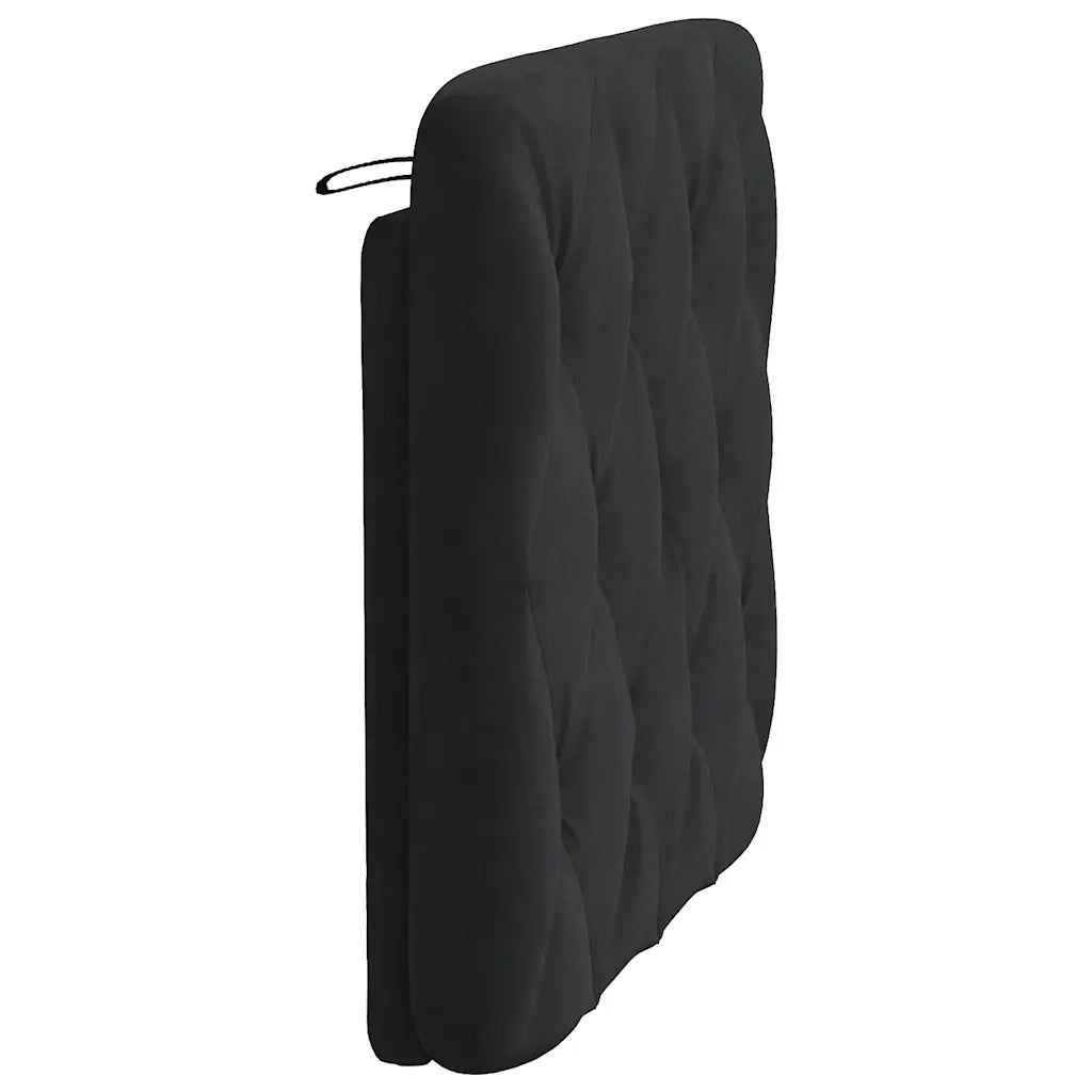 Coussin de tête de lit noir 80 cm velours