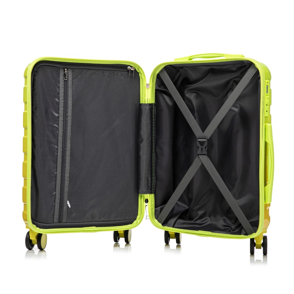 Set valigie 2 pezzi PC spinner con lucchetto a combinazione e beauty case 14", verde