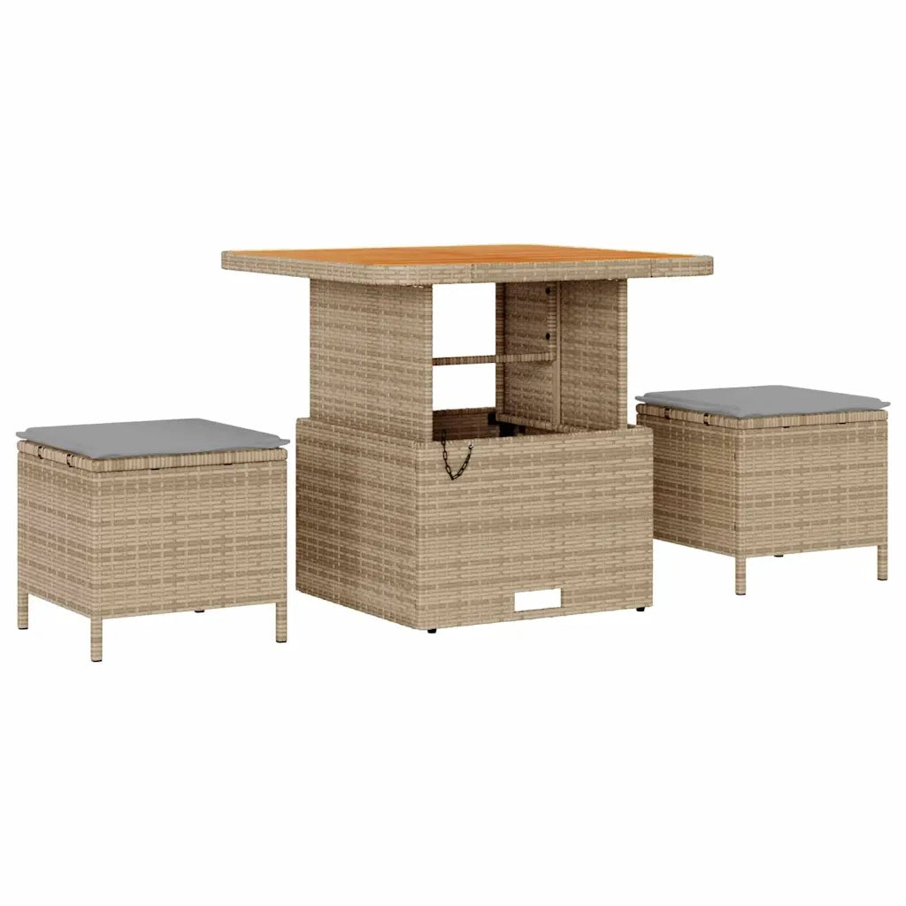 Set Divano da Giardino con cuscino 9 pcs Beige e Grigio Chiaro
