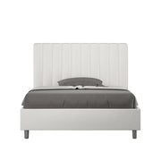 BS COM Letto una piazza e mezza contenitore imbottito 130x210 similpelle bianco