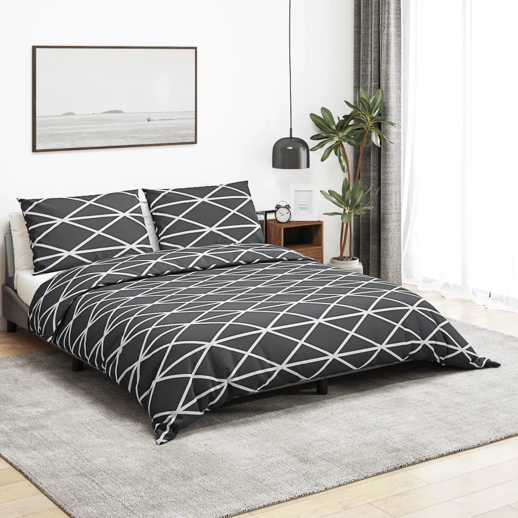 Set Copripiumino Grigio 140x200 cm in Cotone 136049