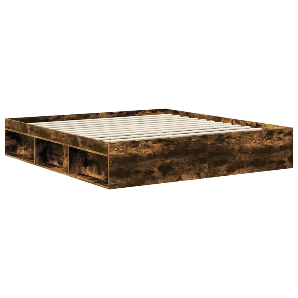Letto matrimoniale | Letto per adulti | Struttura del letto Rovere fum¨¦ 180 x 200 cm Pino massello
