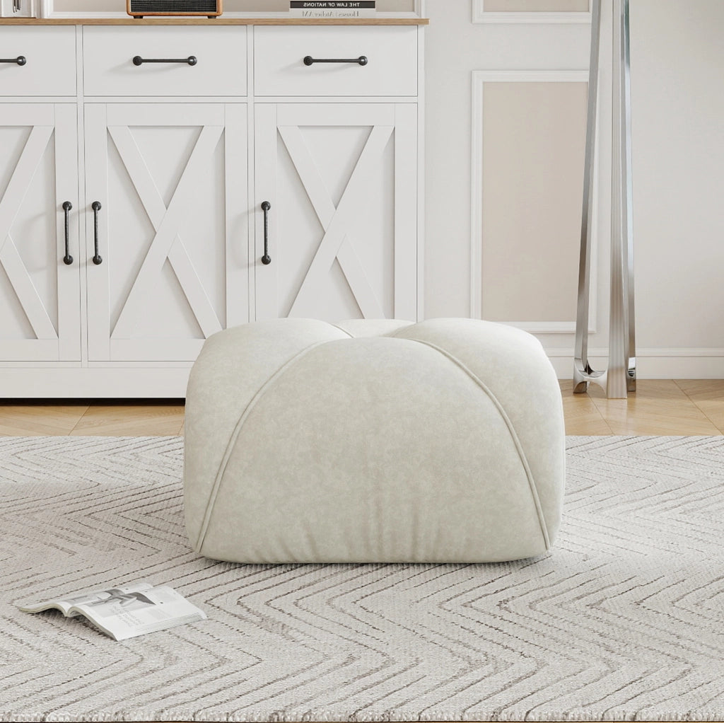 Divano modulare in ciniglia beige chiaro, 23×23×85 cm