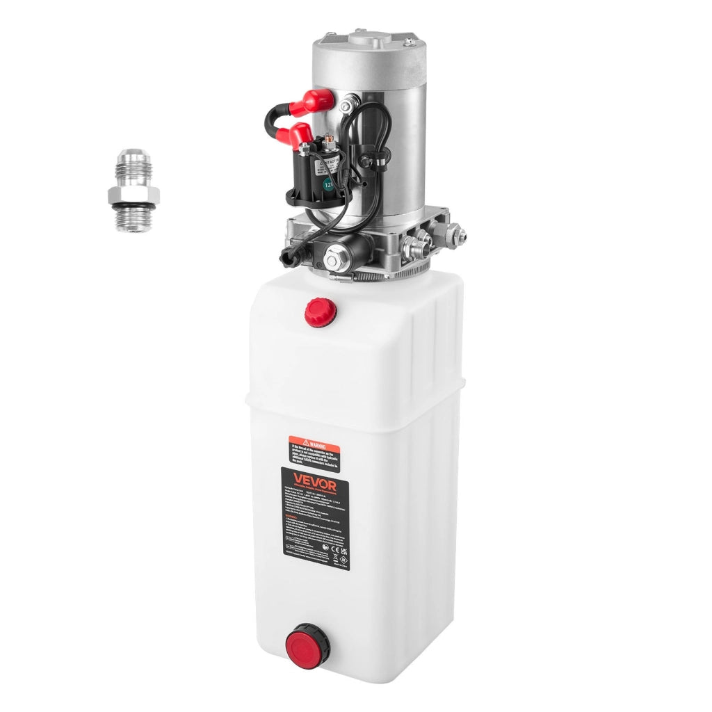 Centralina Idraulica Pompa per Rimorchio Ribaltabile Azione Singola DC12V 1,6kW 2600 giri/min 2320-2900 PSI Serbatoio Plastica