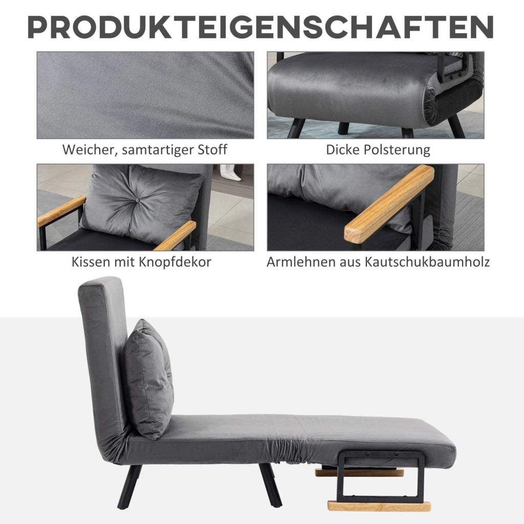 Poltrona letto reclinabile grigio scuro