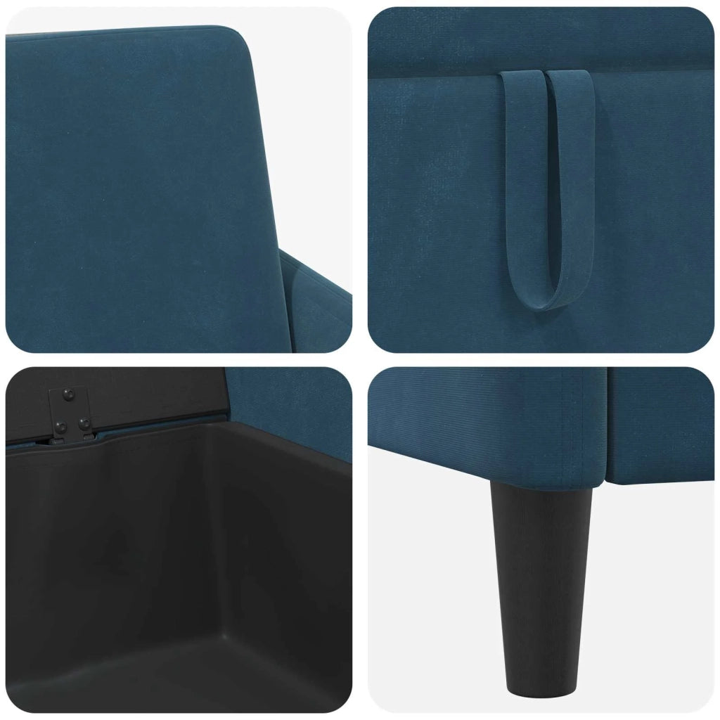 Set di Divani con Storage 2 pz Blu Poliestere 3429227
